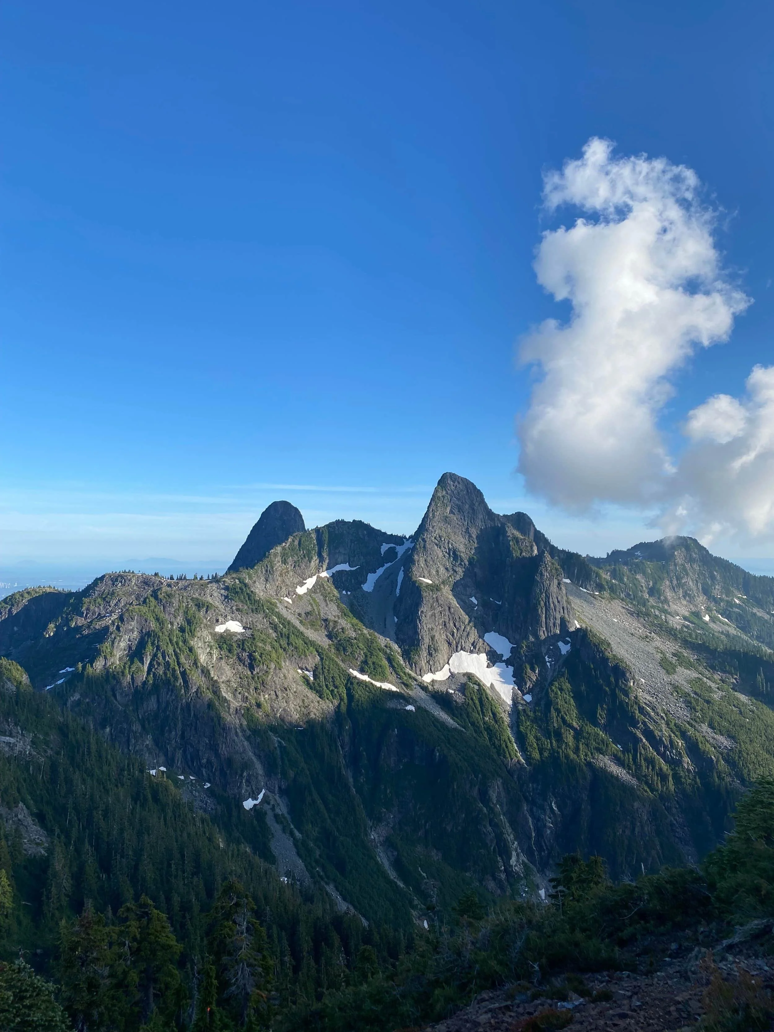 scenic mountain range and sky