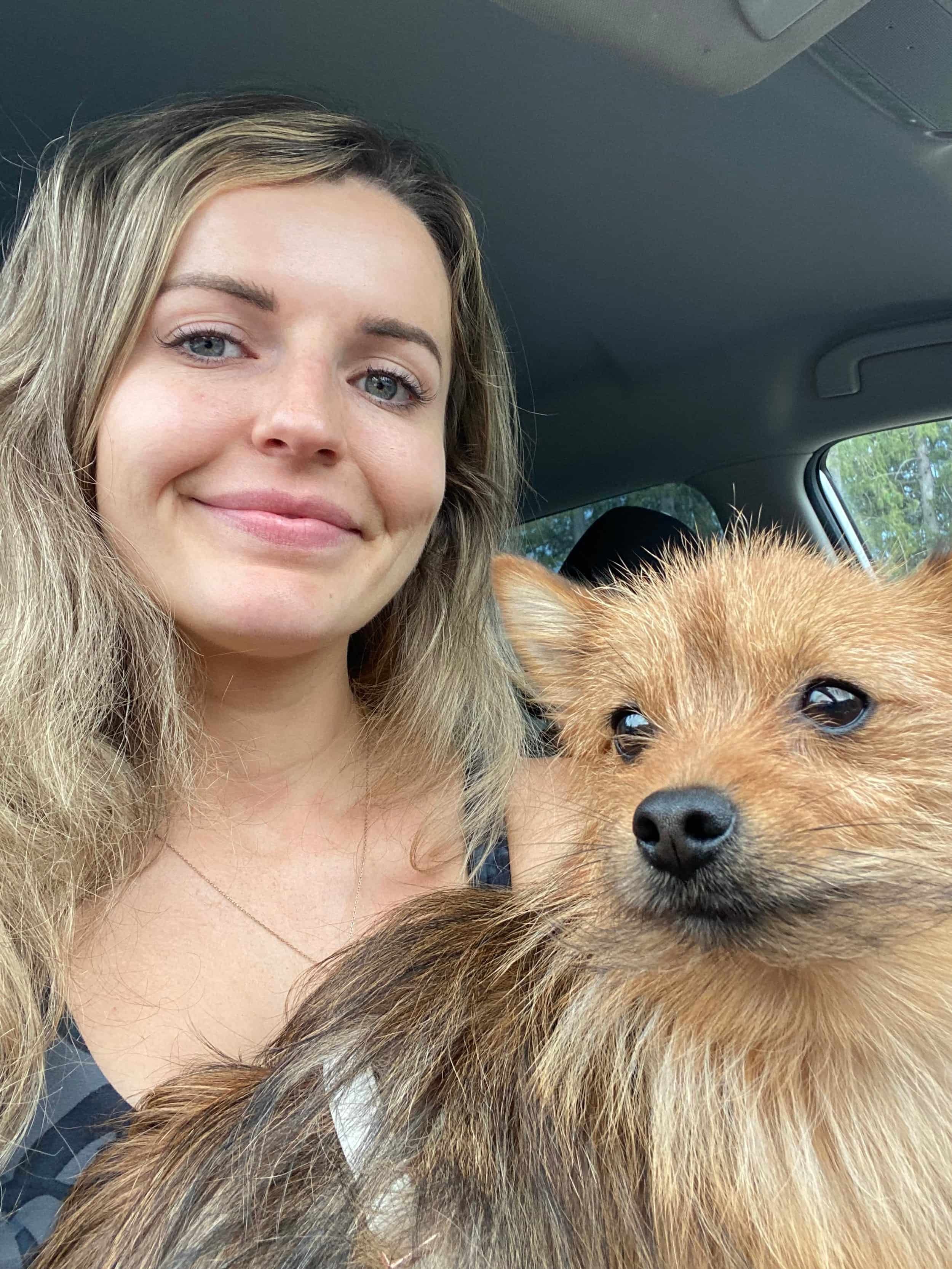 Madeleine and cute puppy dog