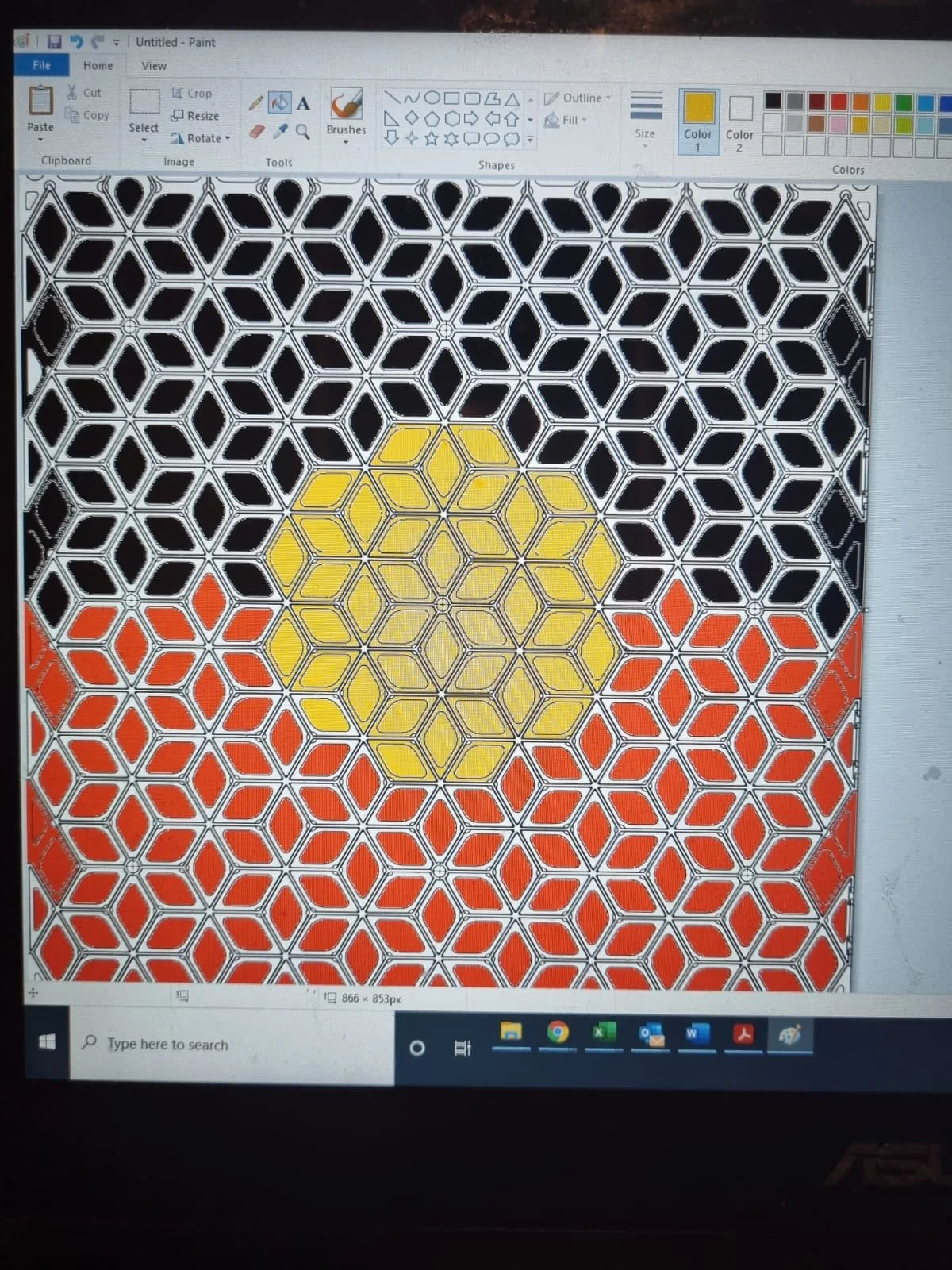 Picture of Indigenous flag using coloured conc.jpg