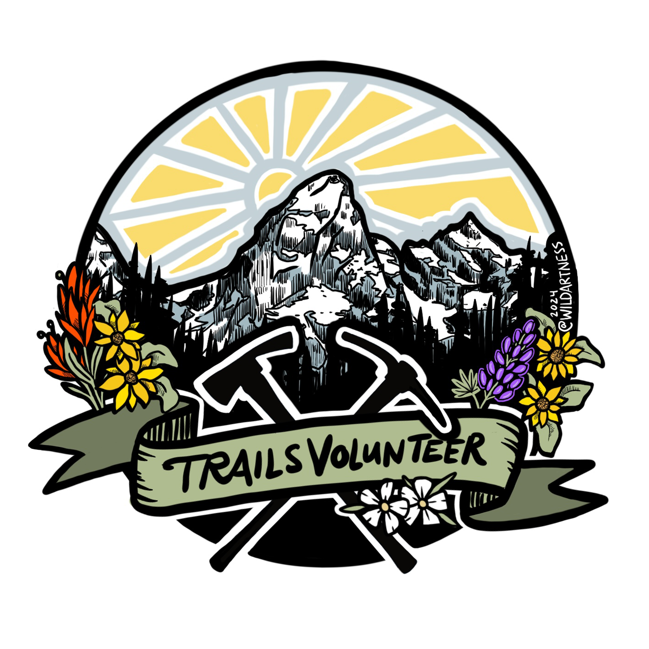 Grand Teton Trail Volunteer Sticker Design; Jackson Hole, Wyoming