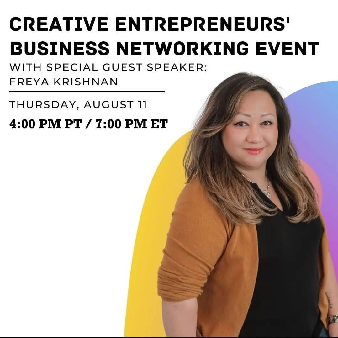 I am so excited to speak for @business101forcreatives , a group of creative entrepreurs at their monthly Networking event tomorrow August 11 at 4pm PT.  The topic will be on social media and I will be sharing tips for becoming more visible in a digit