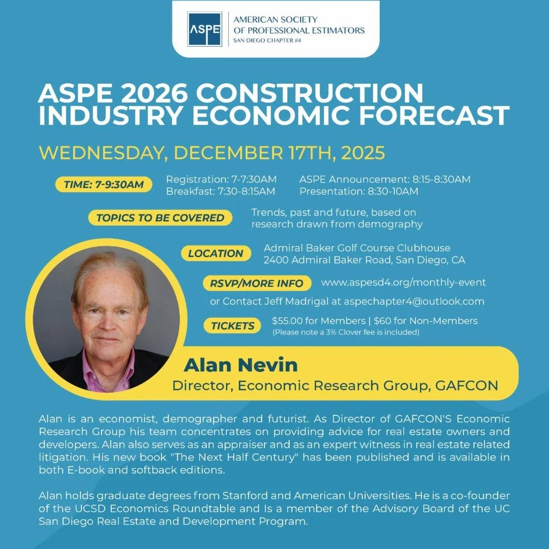Join the American Society of Professional Estimators, Chapter 4 for an insightful morning at the ASPE 2026 Construction Industry Economic Forecast, featuring Alan Nevin, Director of the Economic Research Group at GAFCON. Alan will share expert analys