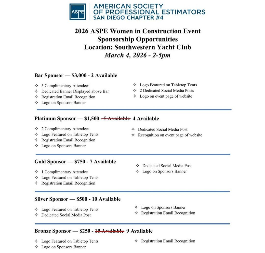 ASPE Chapter 4 - 2026 ASPE WIC Sponsorship Opportunities