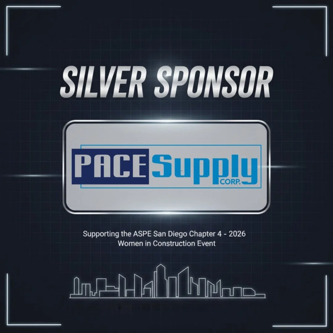 2026 ASPE WIC Silver Sponsor - Pace Supply

Learn more about Pace Supply by clicking the link below:

https://www.pacesupply.com

Date: Wednesday, March 4, 2026
Time: 2:00 PM &ndash; 5:00 PM
Location: Southwestern Yacht Club, San Diego, CA

Join us f