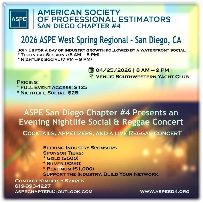 The first 4 student's to register for the event by emailing aspechapter4@outlook.com, will receive a complimentary ticket for a ticket good for the entire day's worth of events. 

For all others: 

Join us on April 25th for our ASPE West Spring Regio