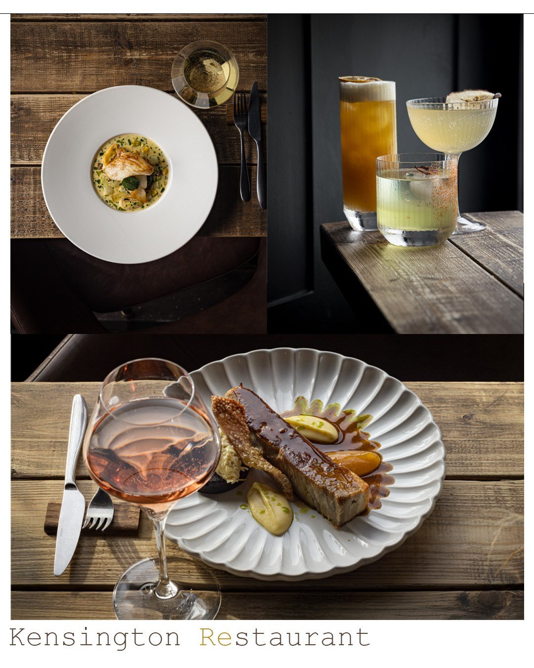 A straight read of @restaurantkensingtonlynton : fish done right, pork with proper crackling, three steady cocktails. Clean frames, natural tone, no fuss. Shot for menus, social and PR.
.
.
.
#UcookIshoot #foodphotography #restaurantphotography #drin