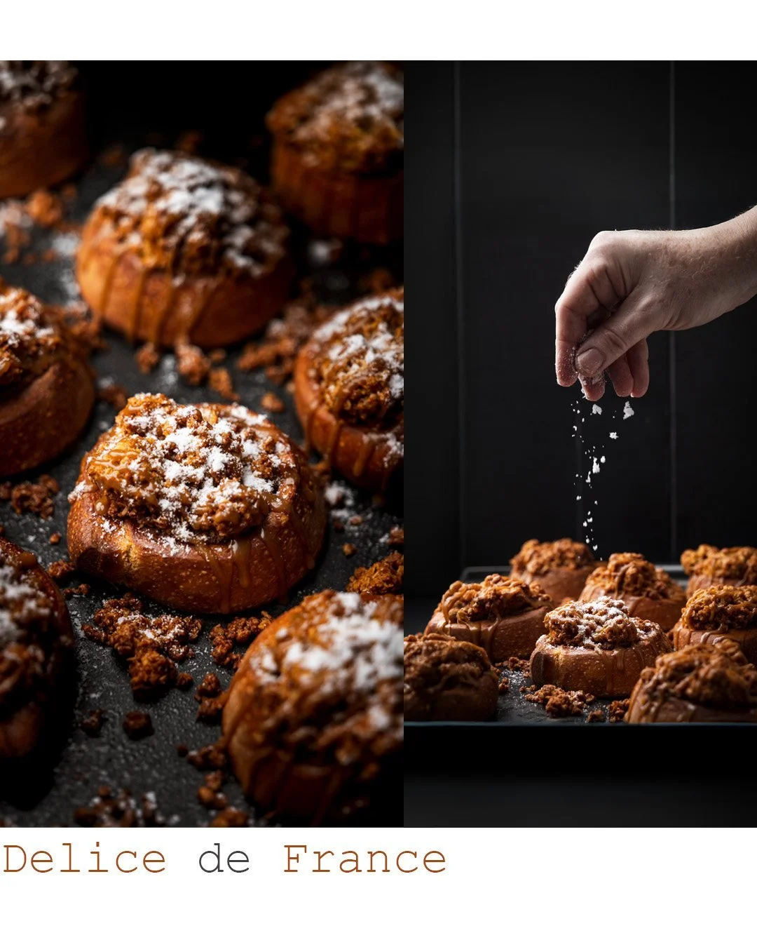 Warm trays, crumble tops, sugar snow. A simple, controlled-light set for Delice de France, focused on texture, and that last dusting that sells the bite.
.
.
.
.
#ucookishoot #foodphotography #commercialphotography #bakery #pastry #pastryphotography 