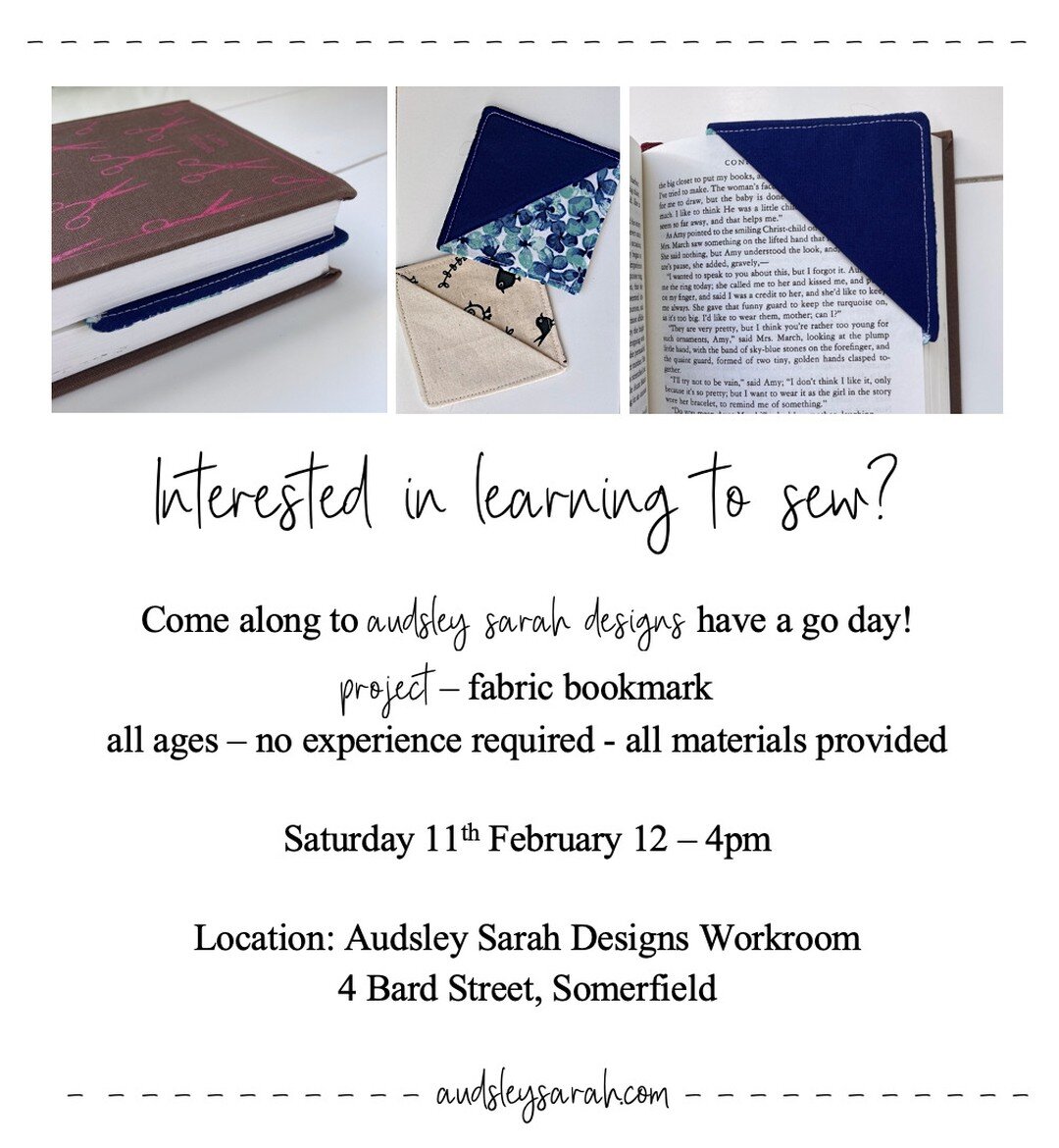 We have another &quot;have a go day&quot; this Saturday. Feel free to drop in anytime between 12 - 4pm. A great way to give sewing a go, have all materials provided and walk away with a cute fabric bookmark!

#sewnz #chchsews #sewchch #sewingschool #