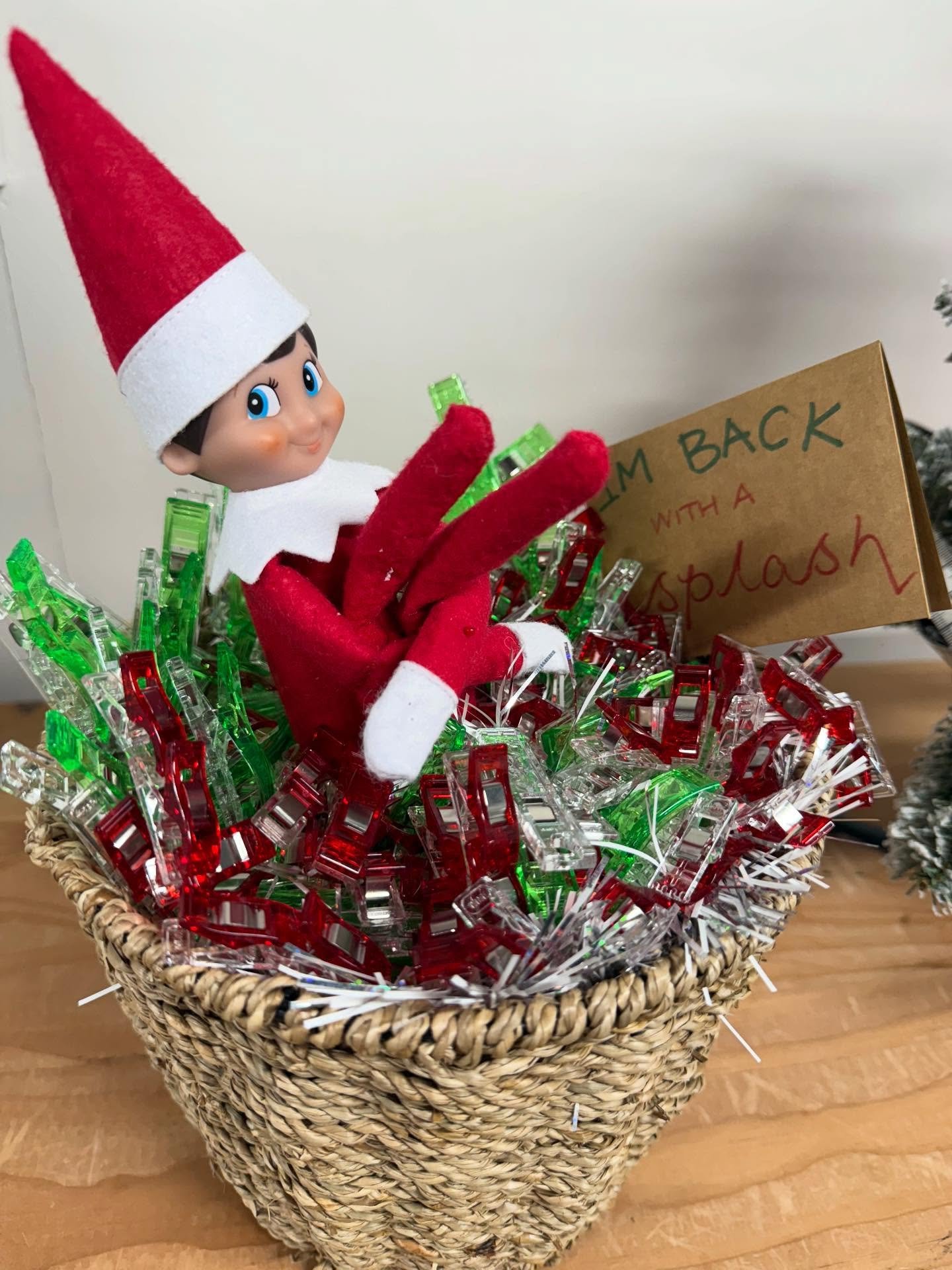 It&rsquo;s that time of the year&hellip; Peppermint McCheer has arrived with a splash (after two weeks of spying from the rafters).
#elfontheshelf #christmassewing #sewingelf