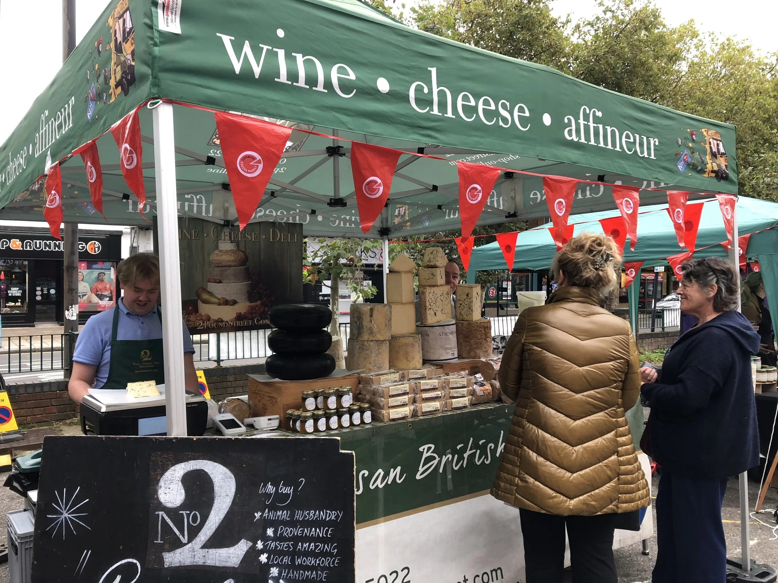 Chiswick Cheese Market stalls — London's Specialist Cheese Market