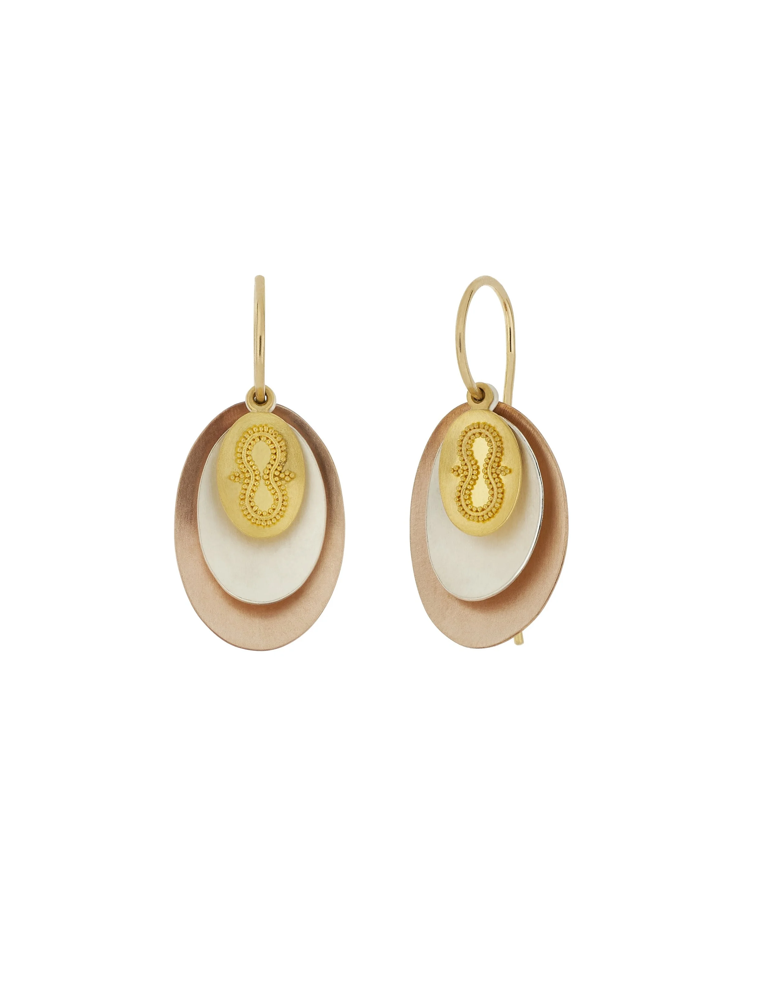 Olympia Ohrringe. 900/- Gold,925/- Silber, Bronze