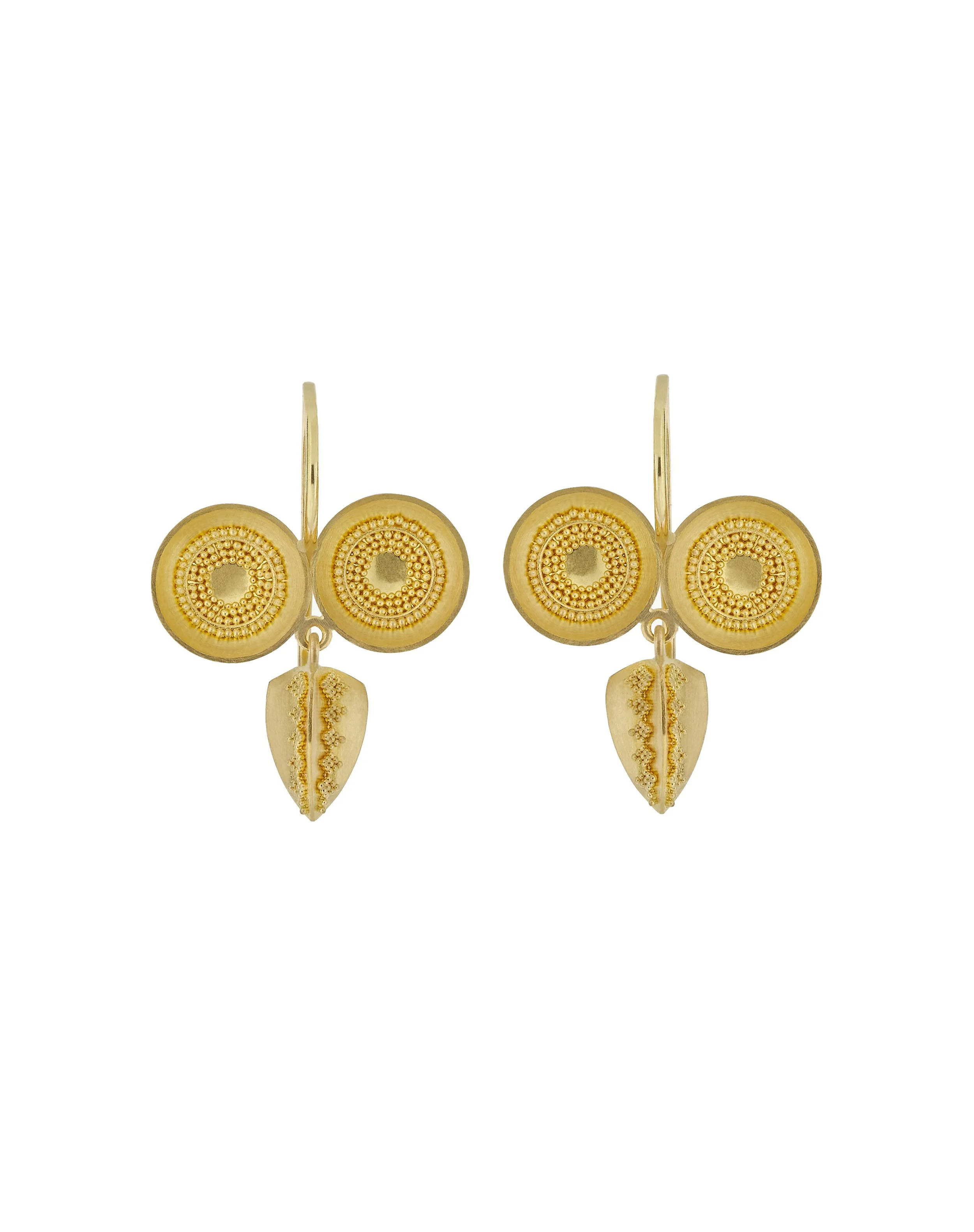 Eulen Ohrringe. 900/- Gold