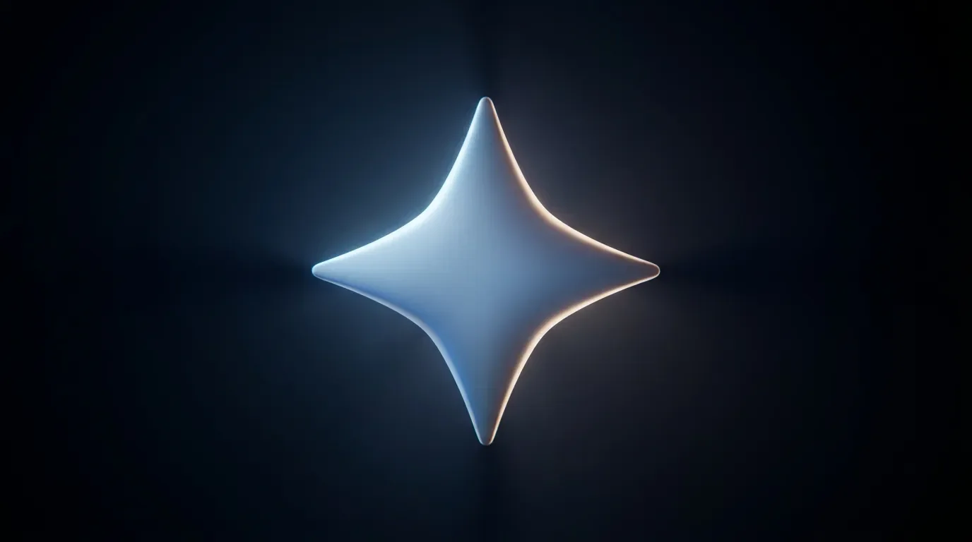 Glowing Google Gemini Logo on a dark background