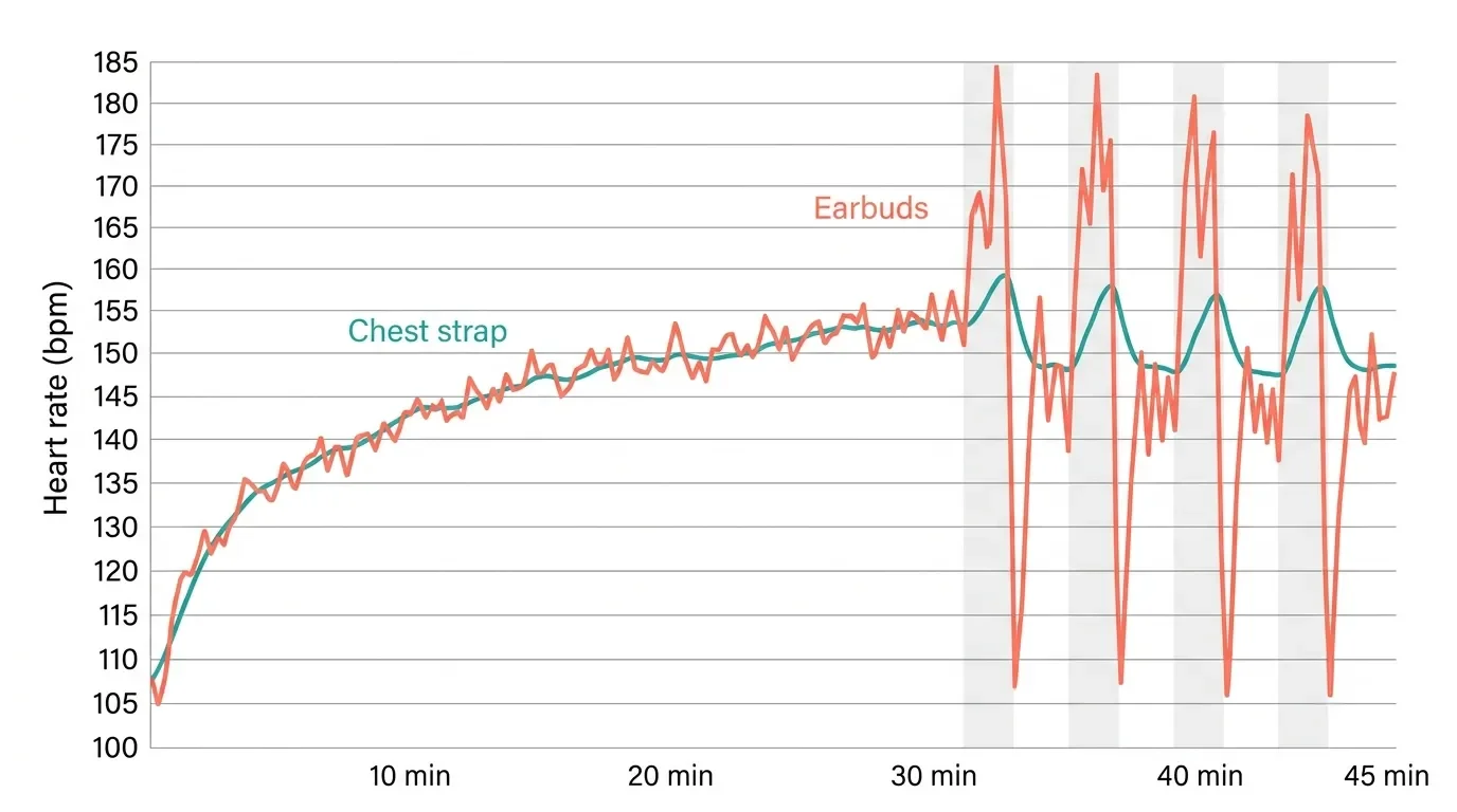 iPhone Fitness app showing live heart rate and calories from Powerbeats Pro 2