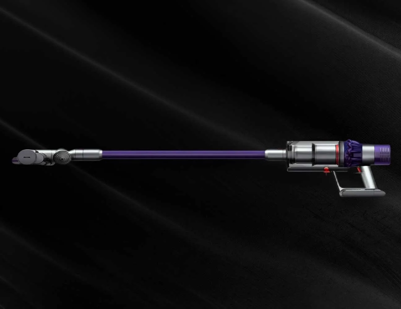View of the Dyson V10 from the side.