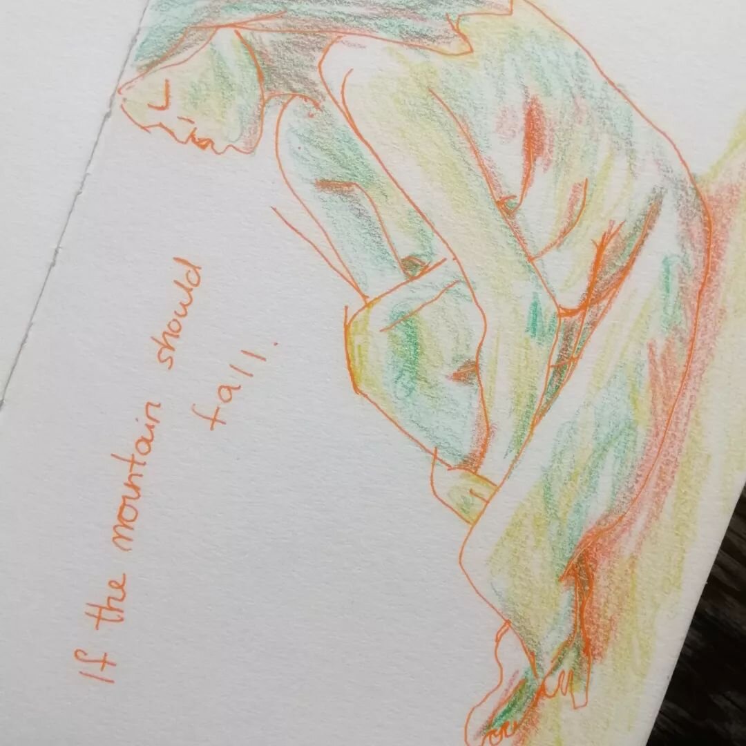 Works frm life drawing session last week! Was one of those sleepy mornings and wanted to take it easy n enjoy wherever my pens and colour pencils bring me. But A let me try his &quot;no mess&quot; charcoal (no powdered charcoal bits on my paper, love