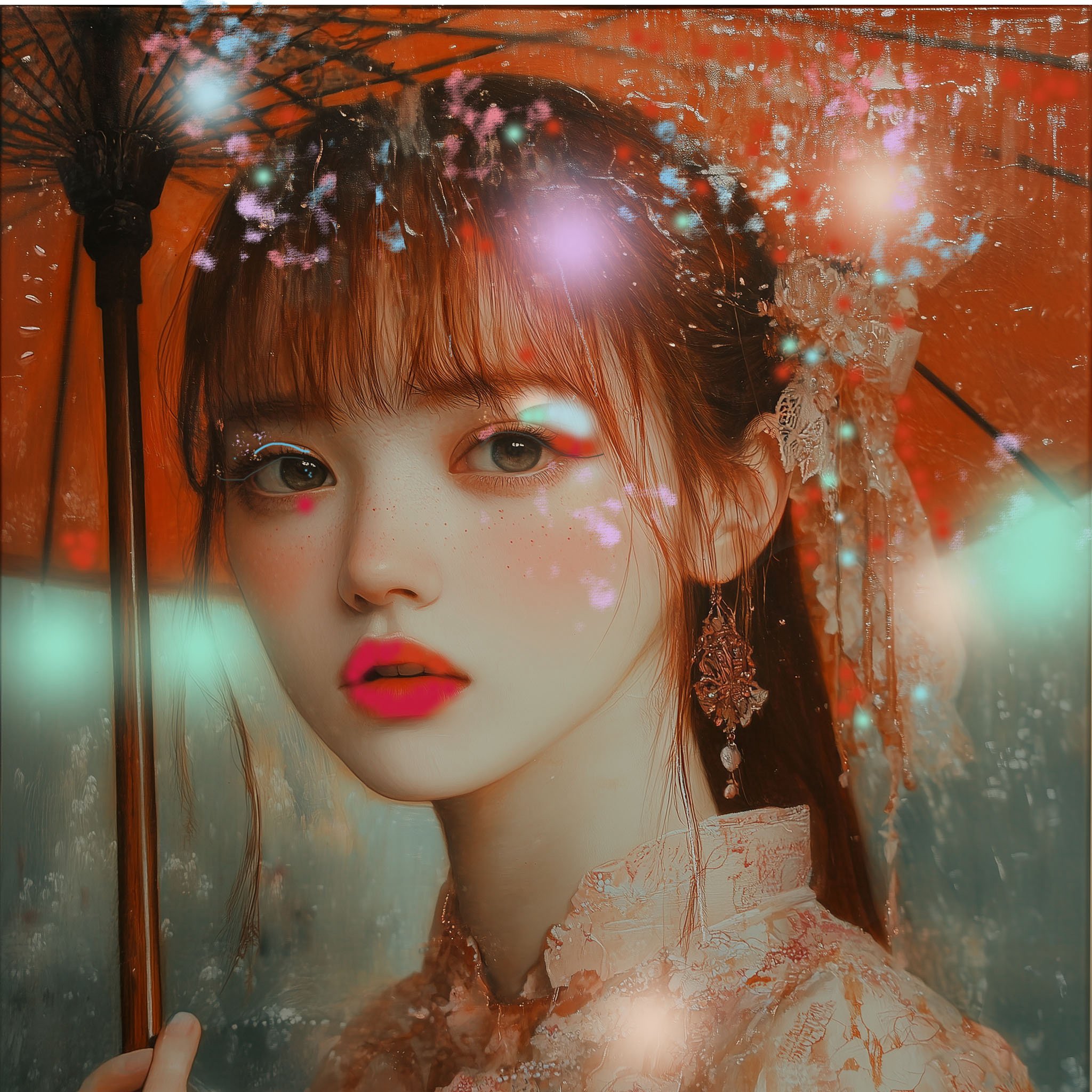 Girl with the Orange Umbrella