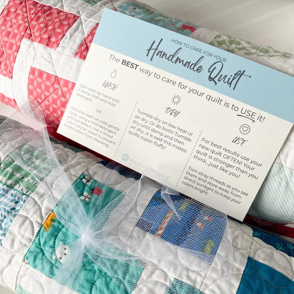 Free Printable Quilt Care Card — Wild Plum Lane