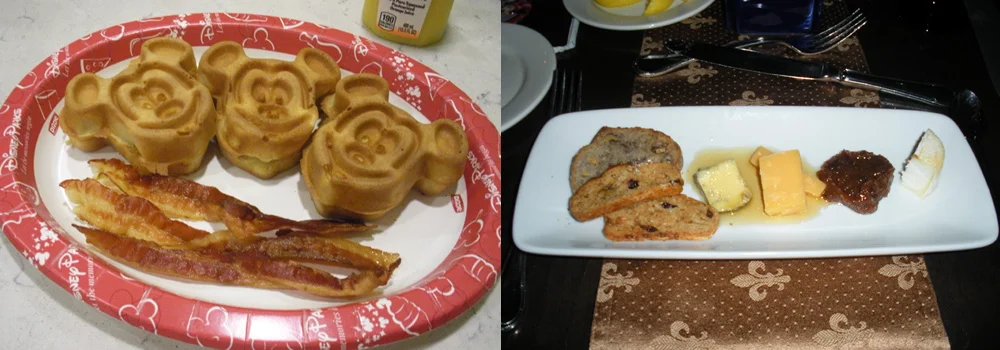Mickey Waffle and Royal Cheese Platter