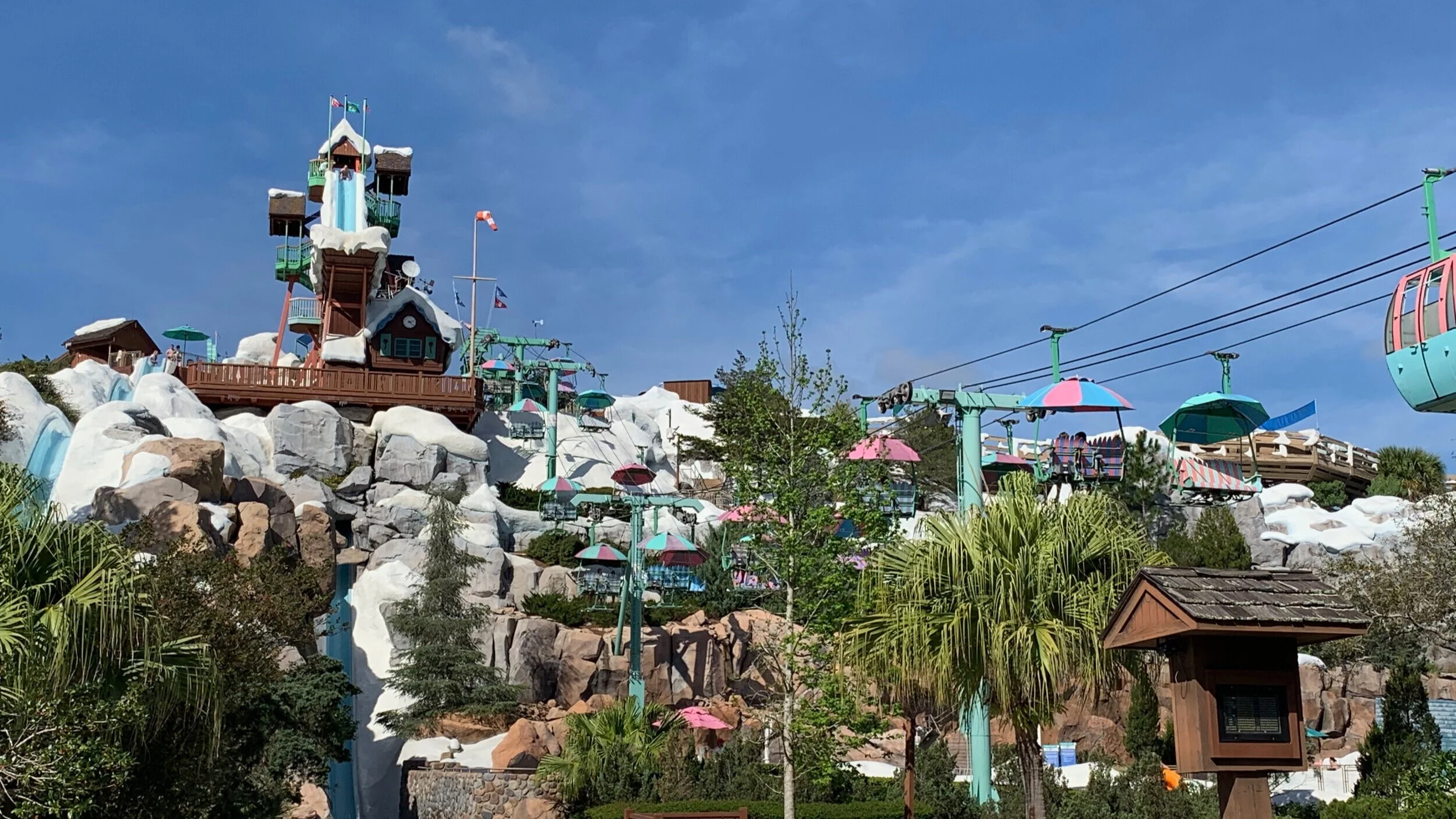 A view of Disney’s Blizzard Beach water park.