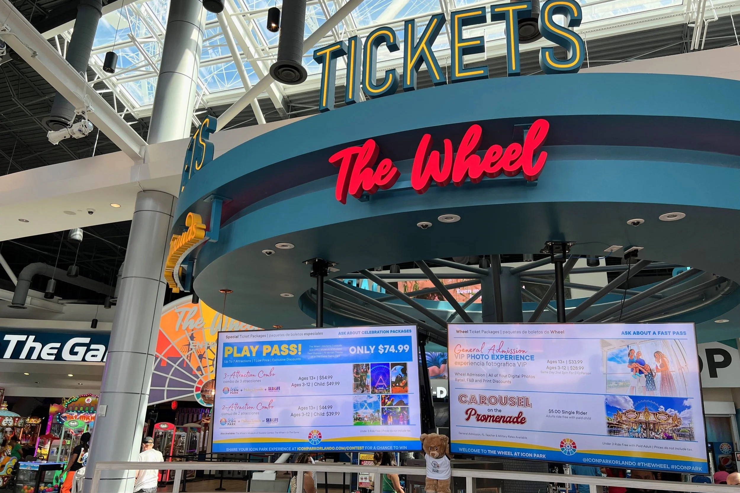 The ticket booth at ICON Park Orlando.