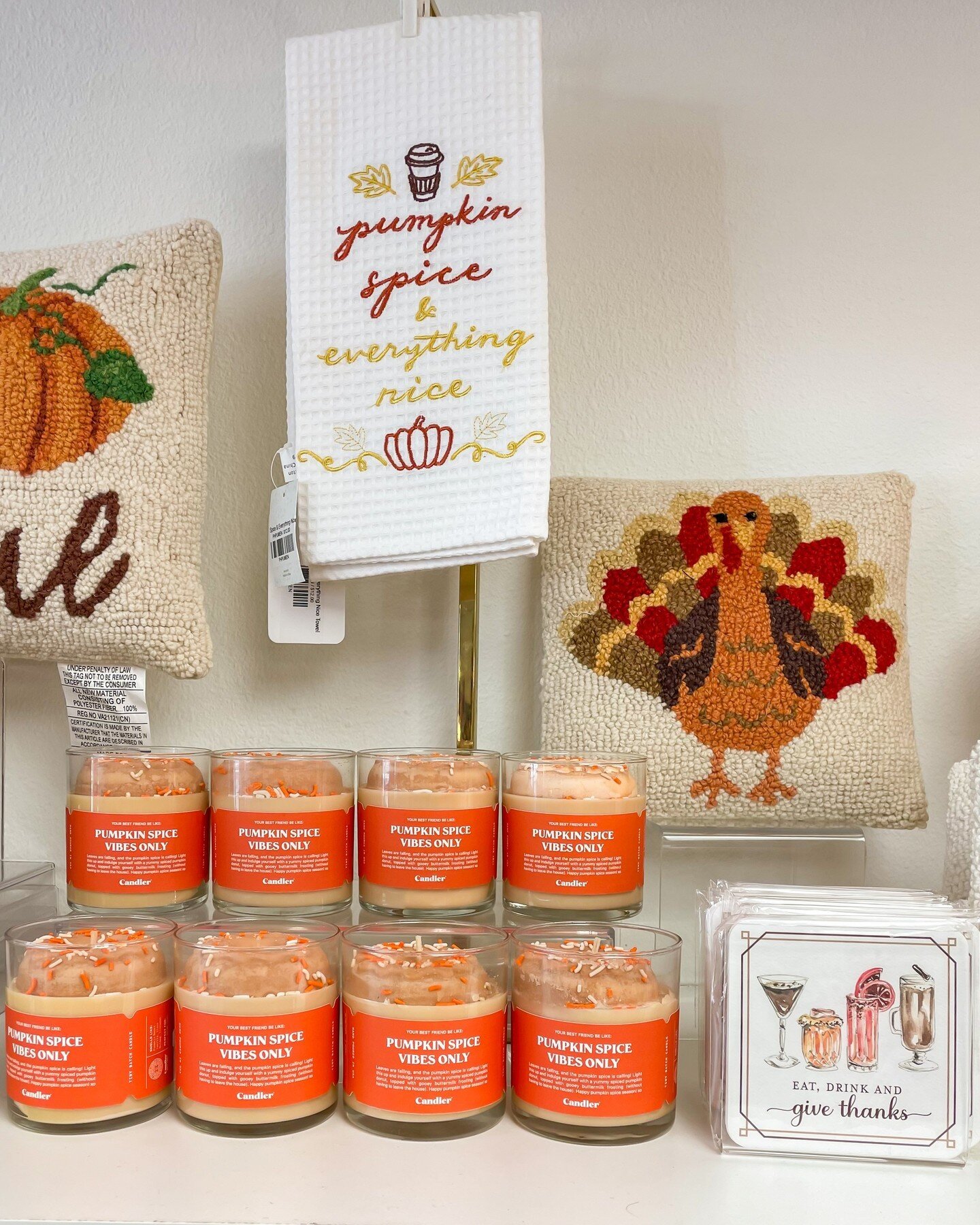 Thanksgiving is almost here! Get your home ready for hosting or crashing after feasting with cute tea towels or cozy candles.⁠
⁠
Tap the tag to shop or head to the link in our bio for more to gobble up 🧡✨⁠
⁠