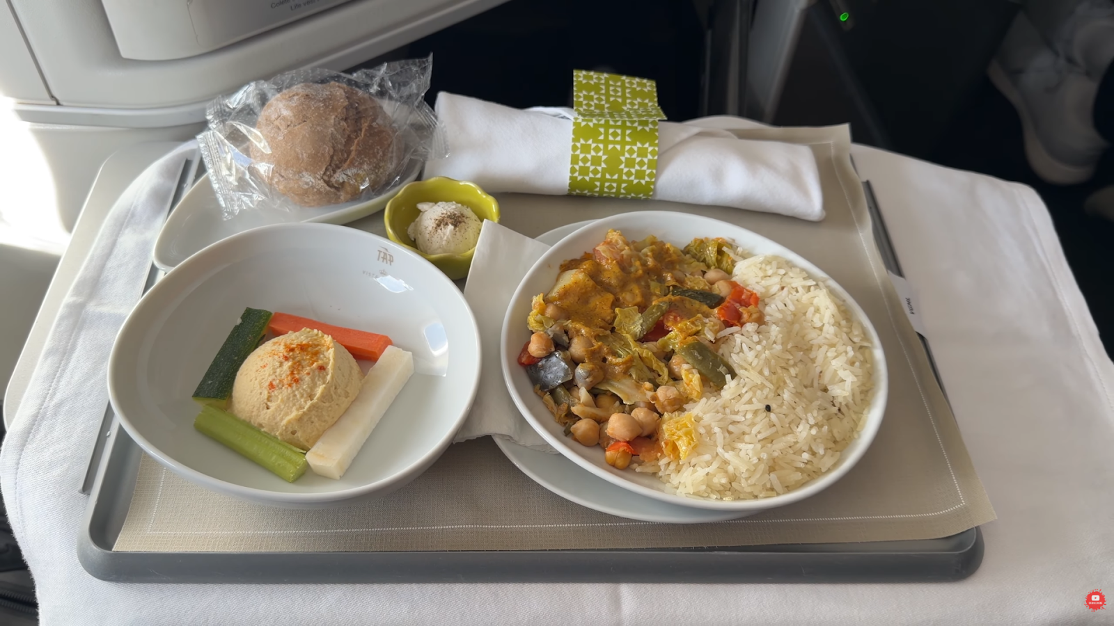 TAP Portugal A330-900 business class starter meal