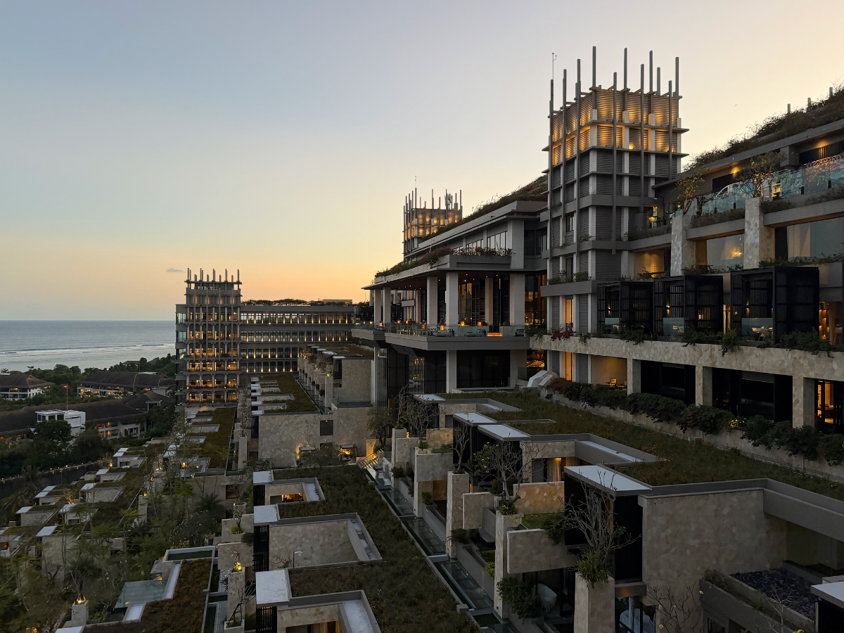 The Apurva Kempinski Bali exterior view at night