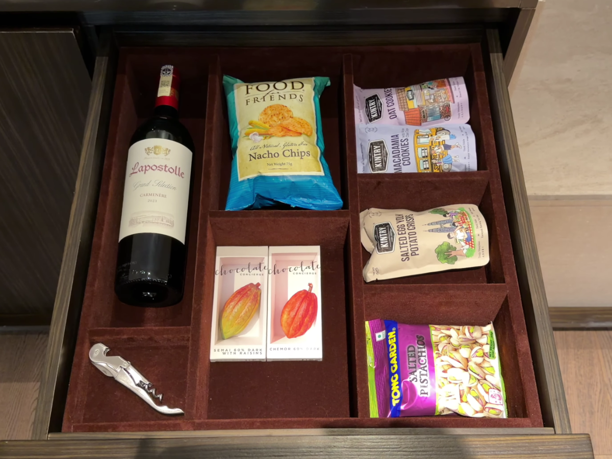 Banyan Tree Kuala Lumpur room 5605 minibar snacks