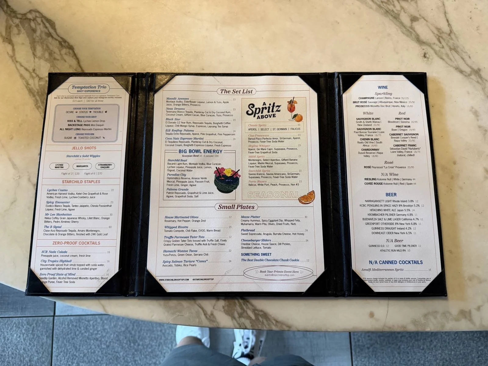 civilian-hotel-new-york-starchild-rooftop-lounge-menu