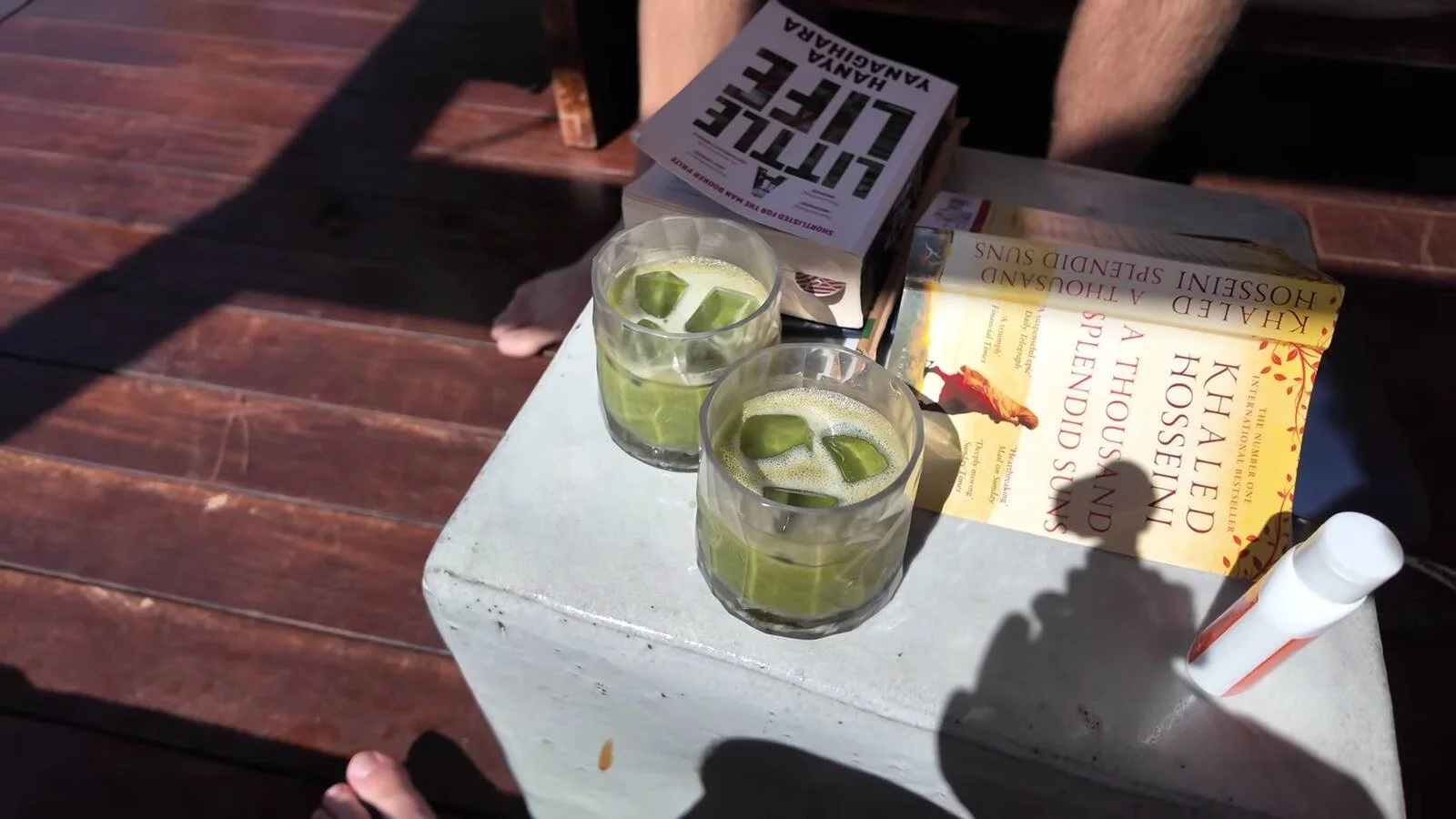 four-seasons-astir-palace-athens-matcha-iced-latte-poolside-books