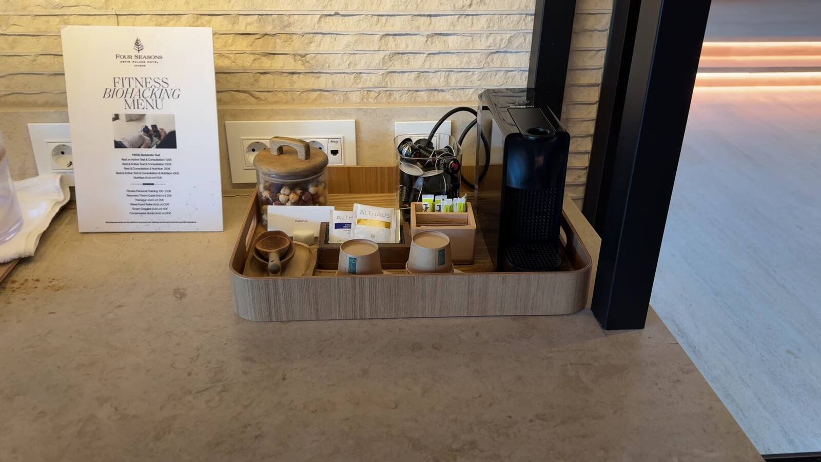 four-seasons-astir-palace-athens-fitness-biohacking-menu-coffee-tray