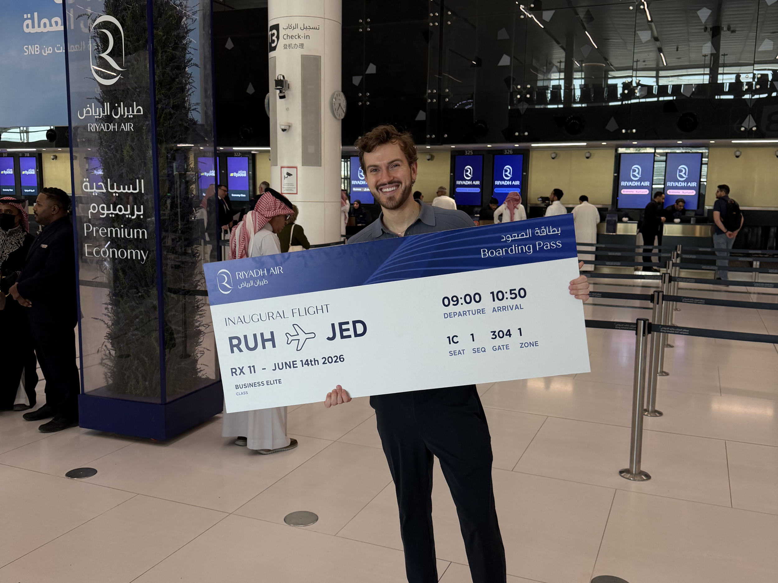 Riyadh Air 787-9 inaugural flight boarding pass