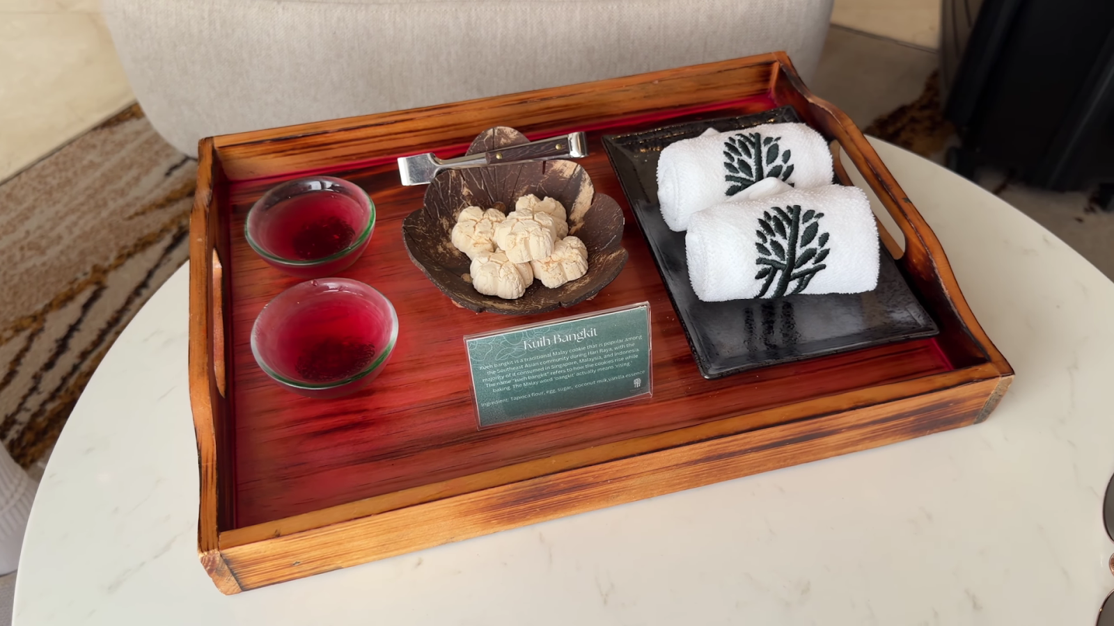 Banyan Tree Kuala Lumpur welcome tray