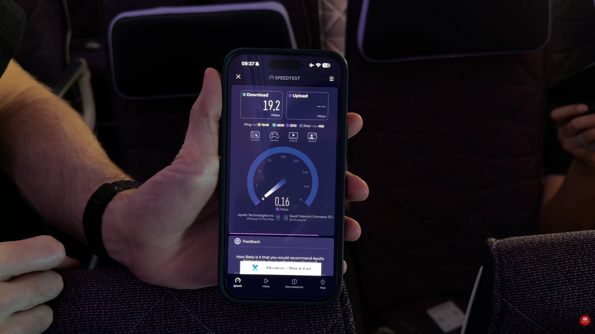 Riyadh Air 787-9 Wi-Fi connectivity speed test