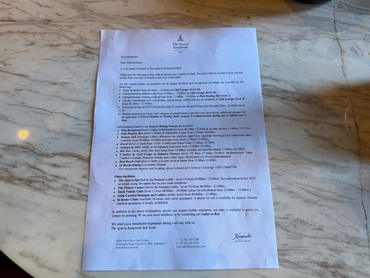 The Apurva Kempinski Bali hotel information