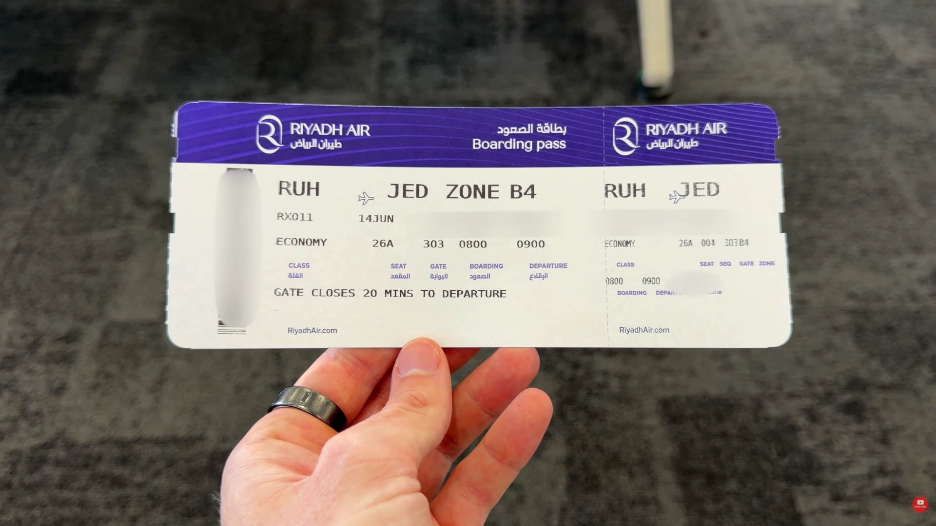 Riyadh Air 787-9 boarding pass
