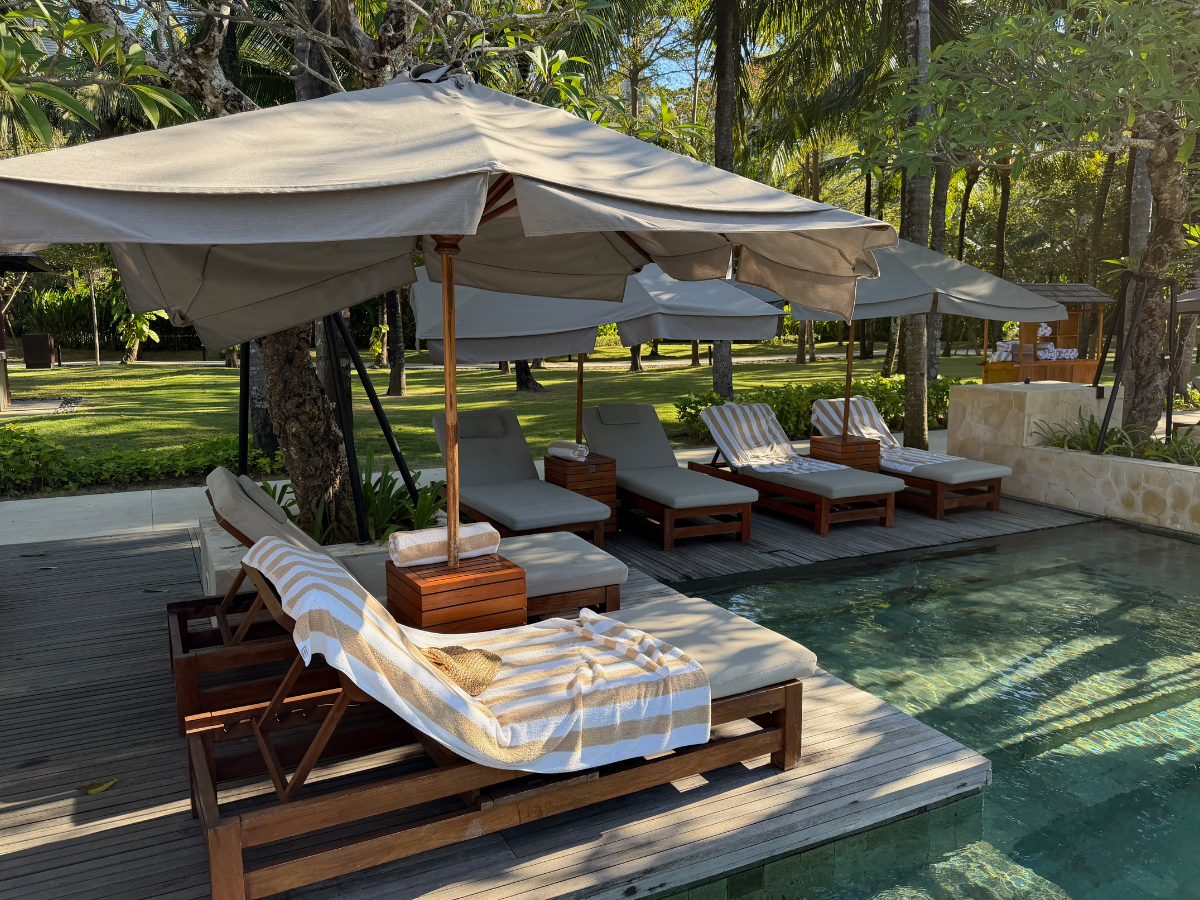 The Apurva Kempinski Bali sun loungers