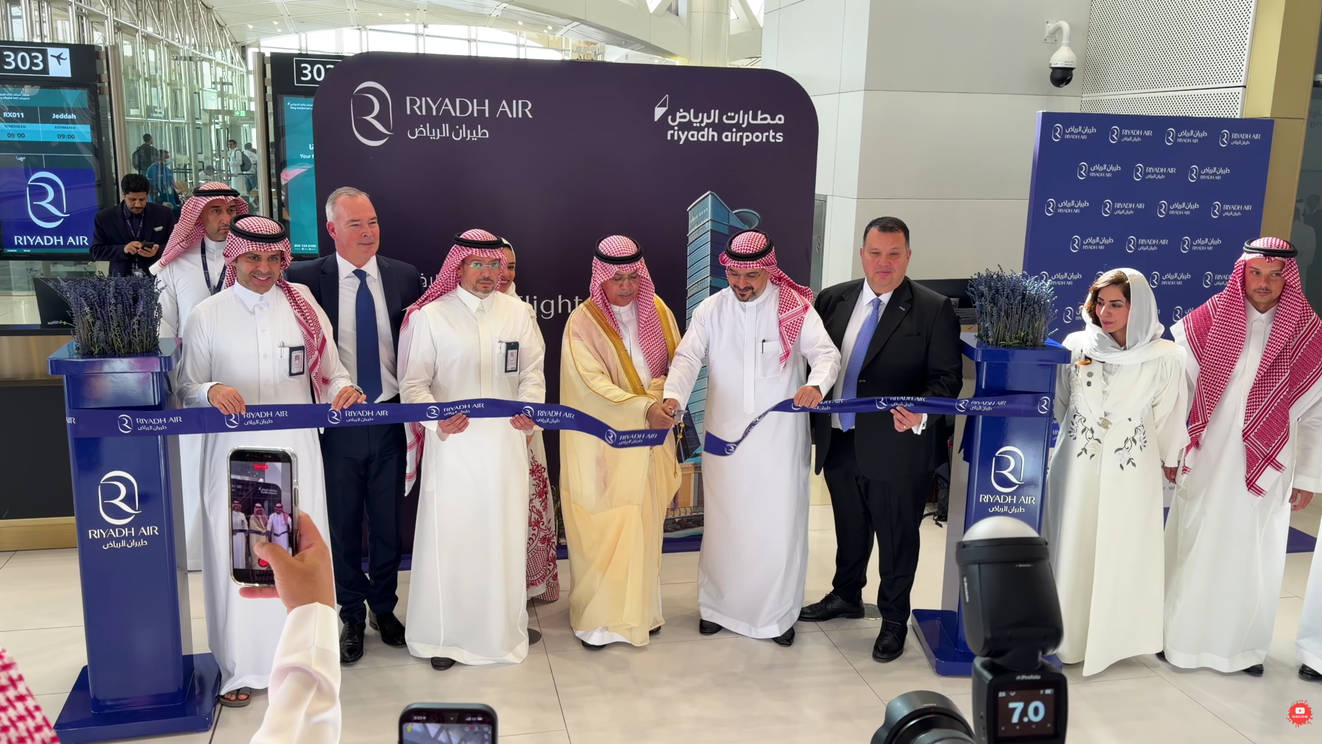 Riyadh Air 787-9 inaugural flight ribbon cutting
