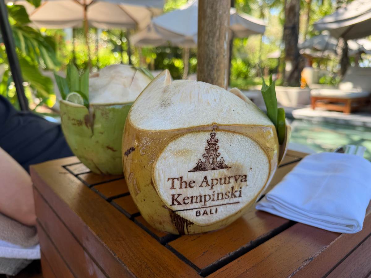 The Apurva Kempinski Bali coconut drink