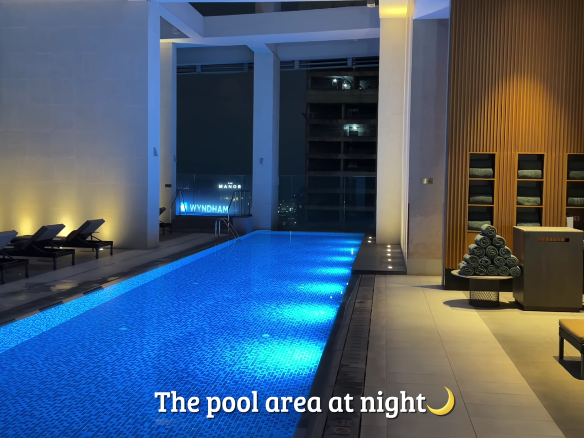 Banyan Tree Kuala Lumpur swimming pool view at night