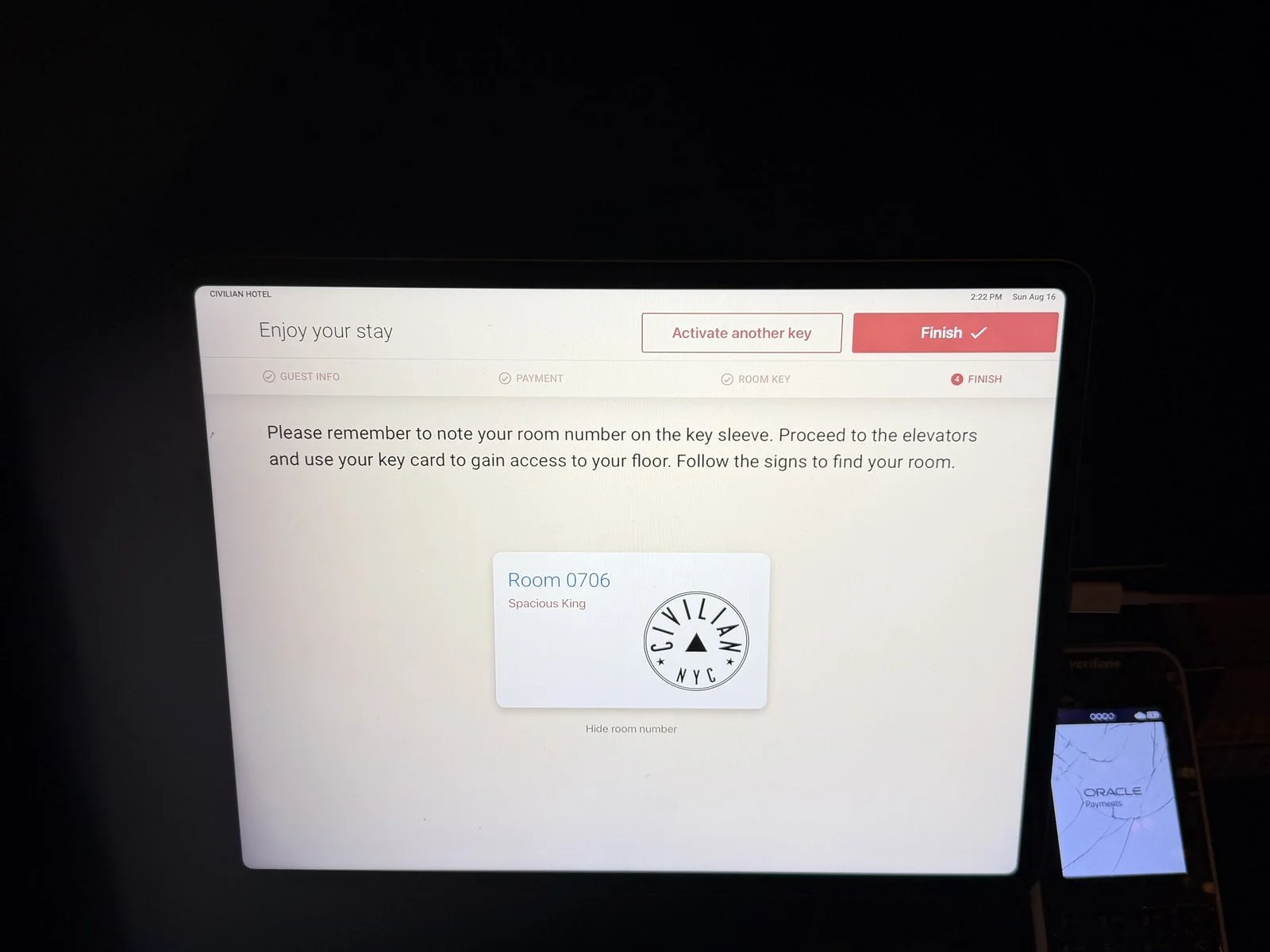civilian-hotel-new-york-self-check-in-room-key-confirmation