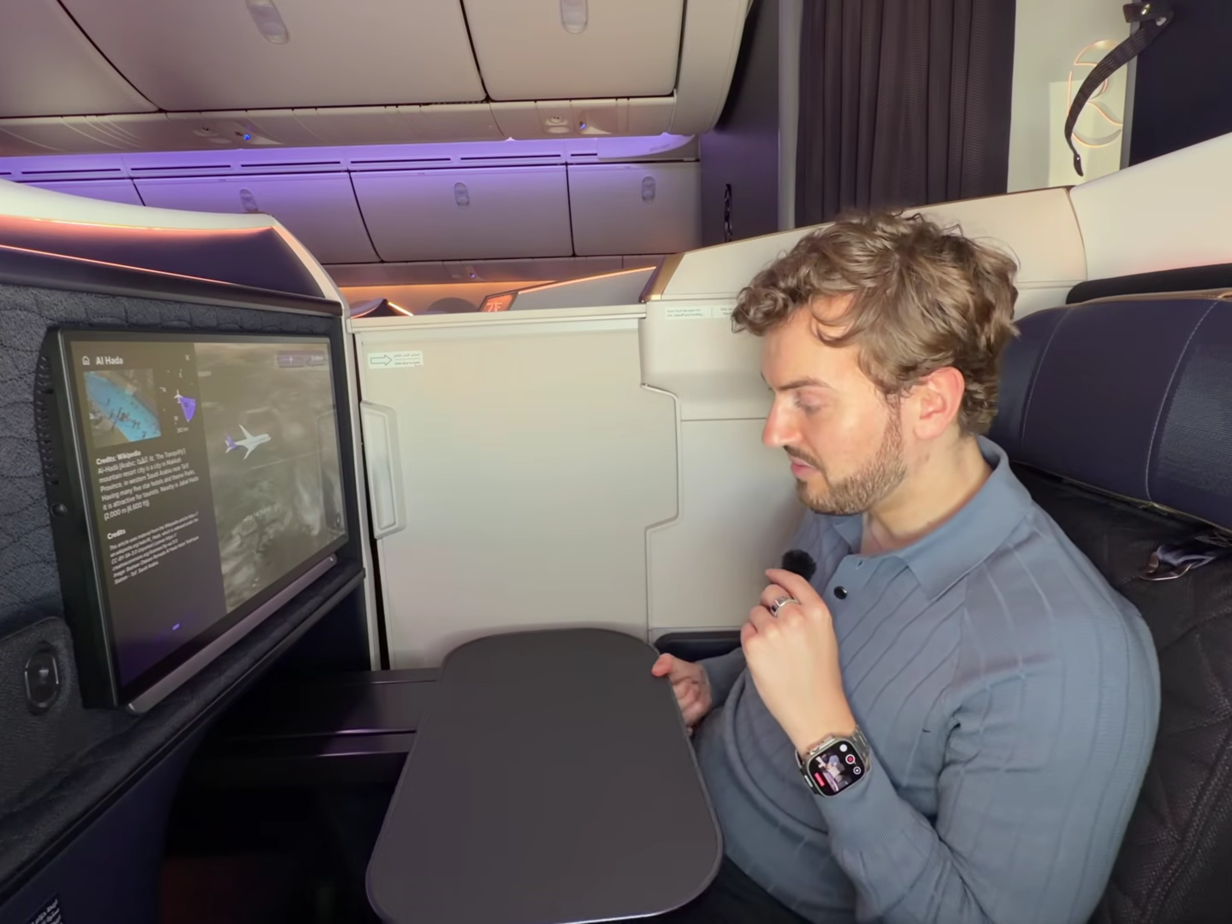 Riyadh Air 787-9 business class tray table