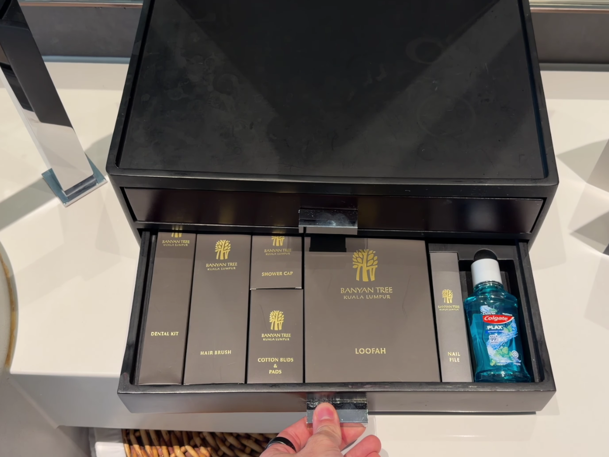 Banyan Tree Kuala Lumpur room 5605 amenity drawer