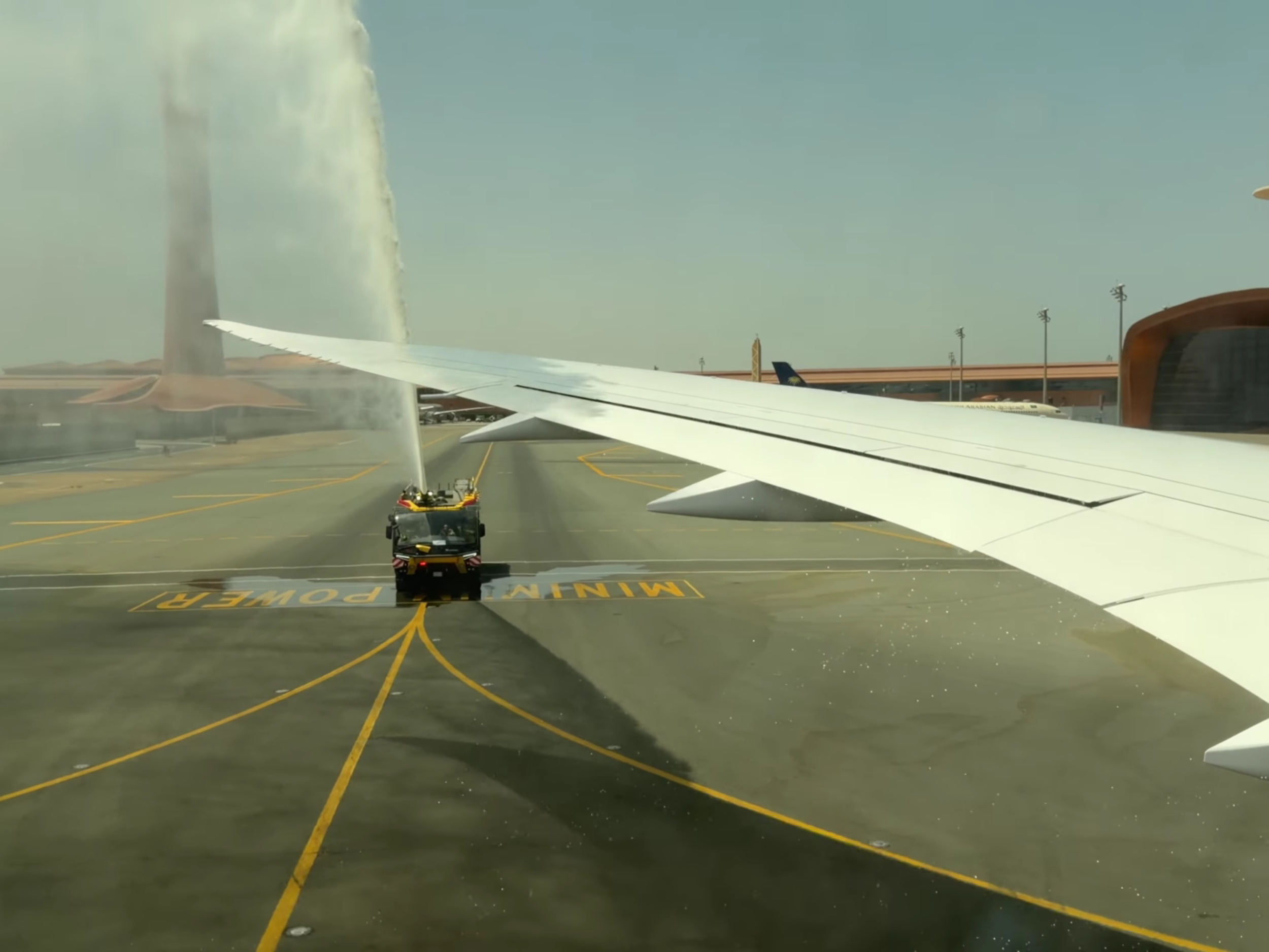 Riyadh Air 787-9 water salute