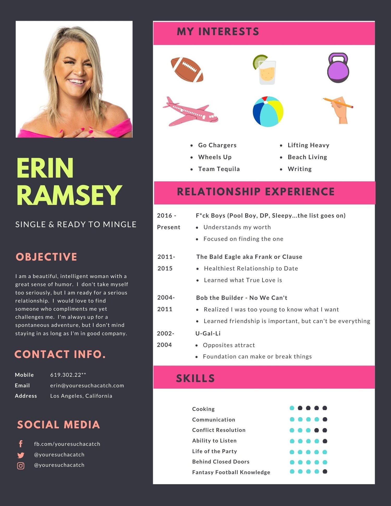 Dating Resume — You're Such A Catch Dating Resume — You're Such A Catch