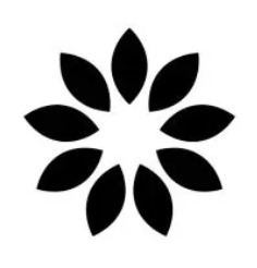 Geometric drawing of an outline square with sections divided by vertical, horizontal, and diagonal lines.