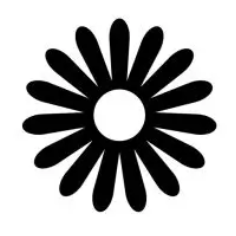 Geometric drawing of an outline square with sections divided by vertical, horizontal, and diagonal lines.