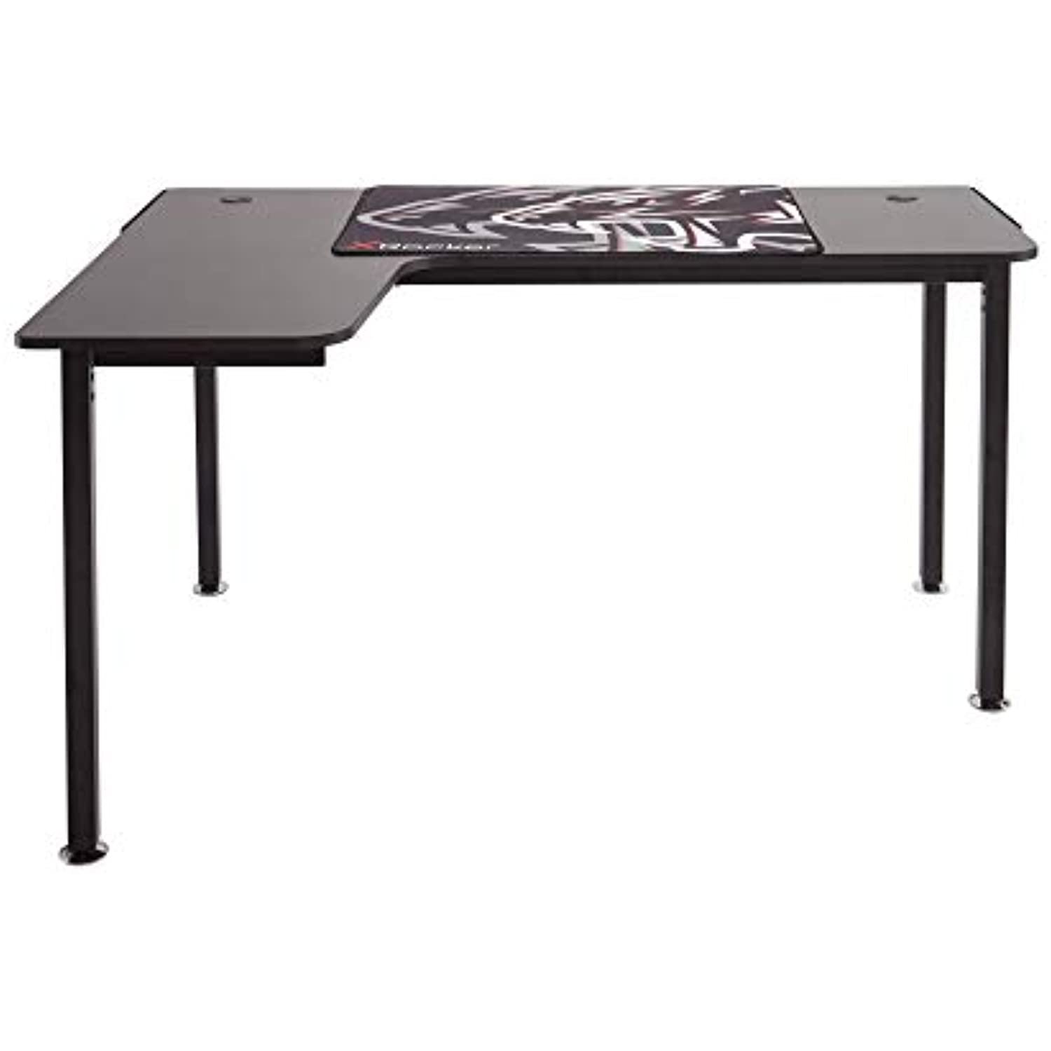X Rocker Panther XL Left Corner Gaming Desk with Free Large Mousepad Included Ultra Wide Left-Hand Corner Computer Table Grey Carbon Fibre Effect and Cable Management 