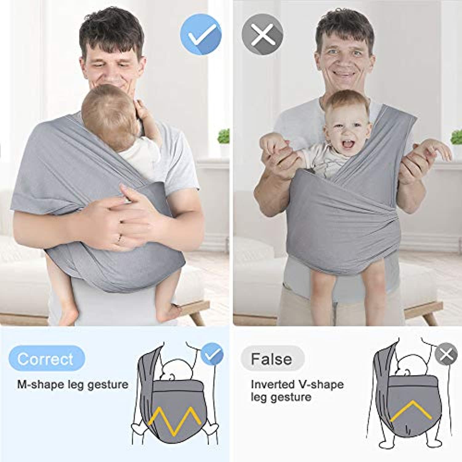 Lictin Baby Sling Child Sling Baby Belly Carrier Sling Sling para bebés  recién nacidos dentro de 16 kg